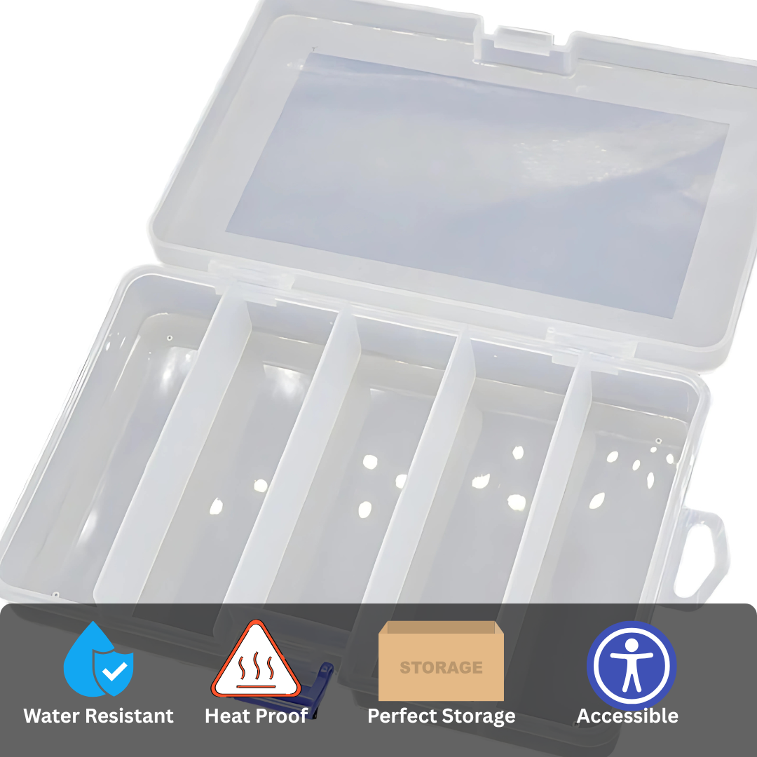Water-resistant outdoor storage case with divided compartments for organized gear protection